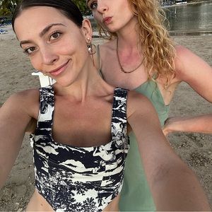 Reformation Raya Naked Denim Top